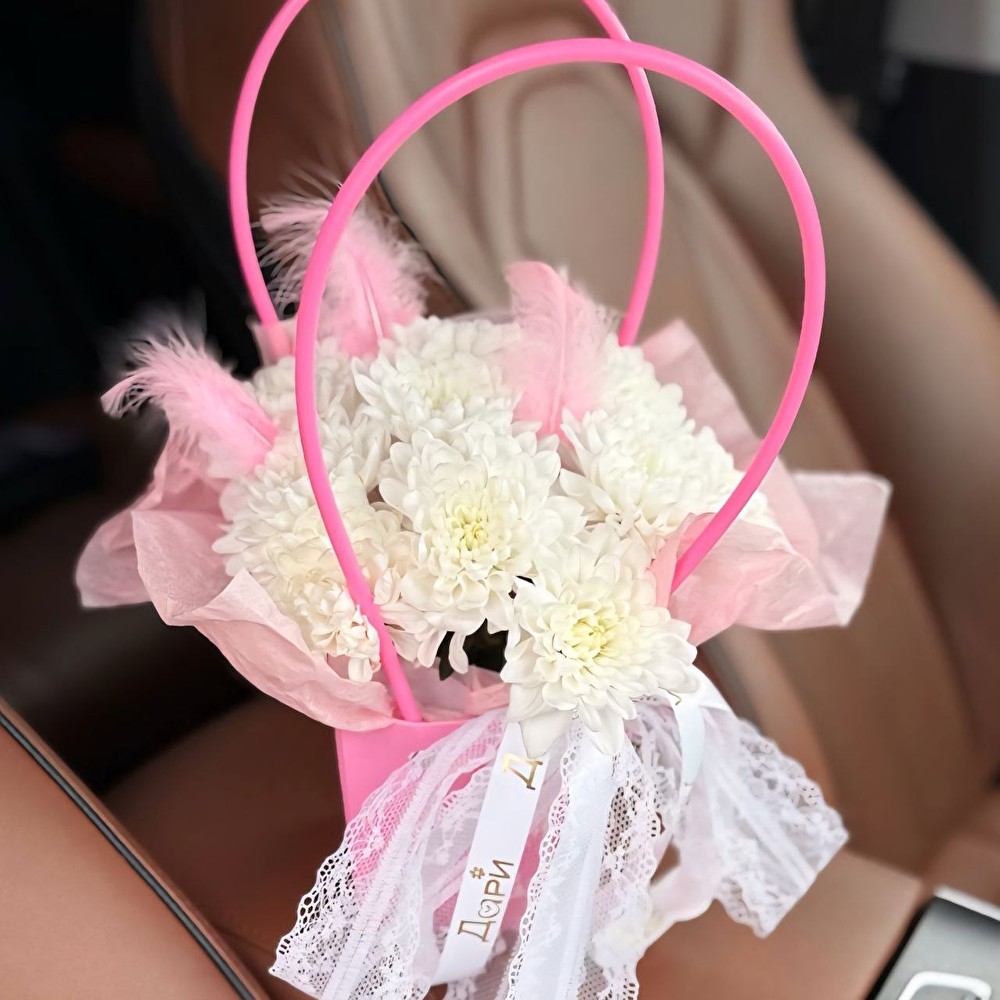 №114 Сумочка с хризантемой и декором