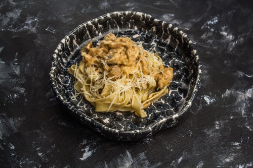 Паста с курицей и грибами