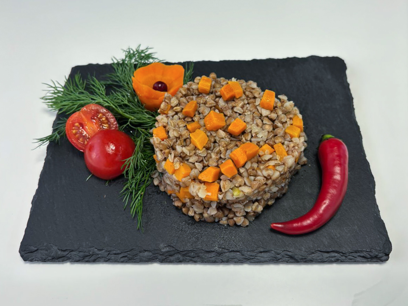 Греча с овощами
