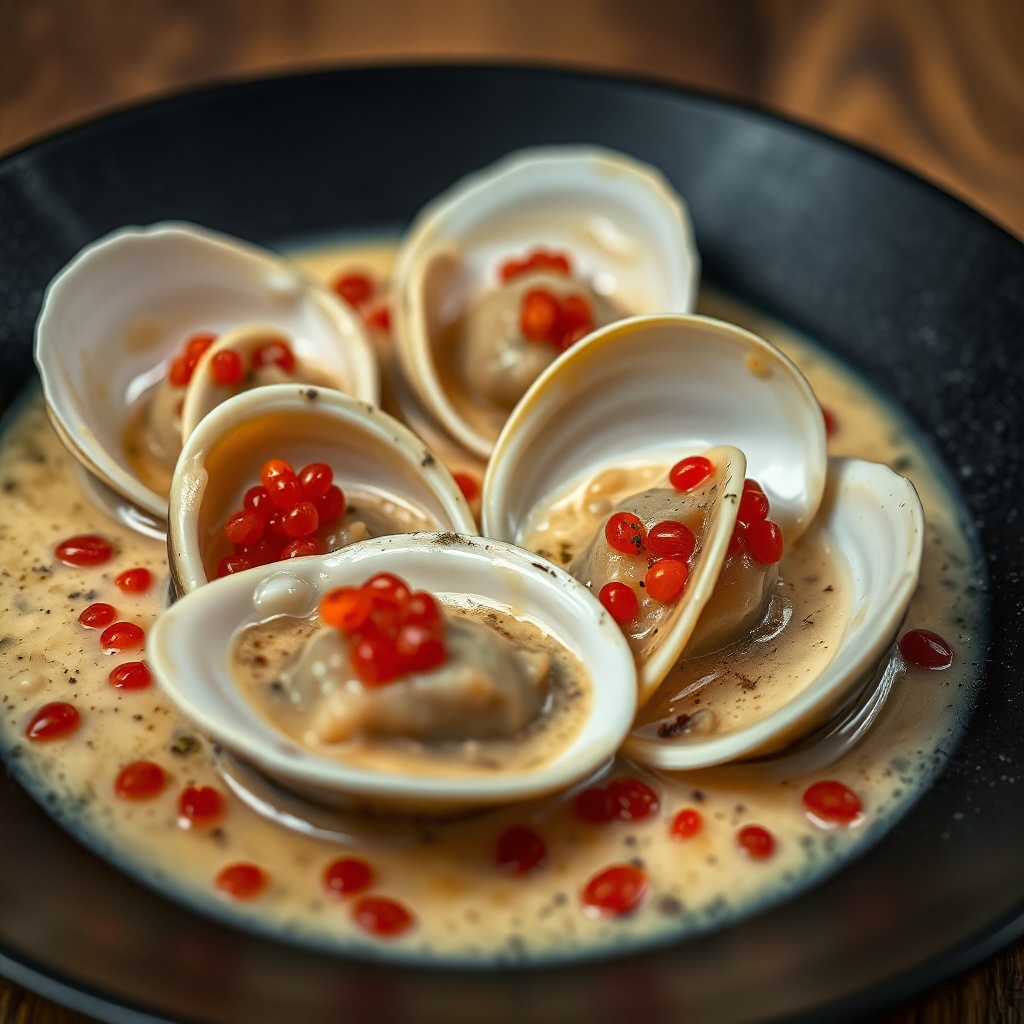 Вонголе в икорном соусе