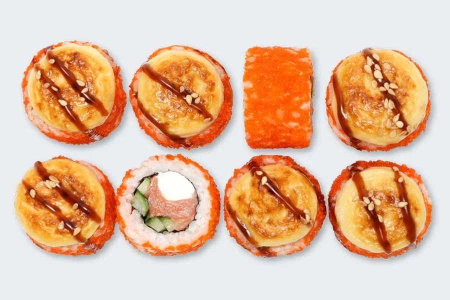 Запеченный сырный с лососем