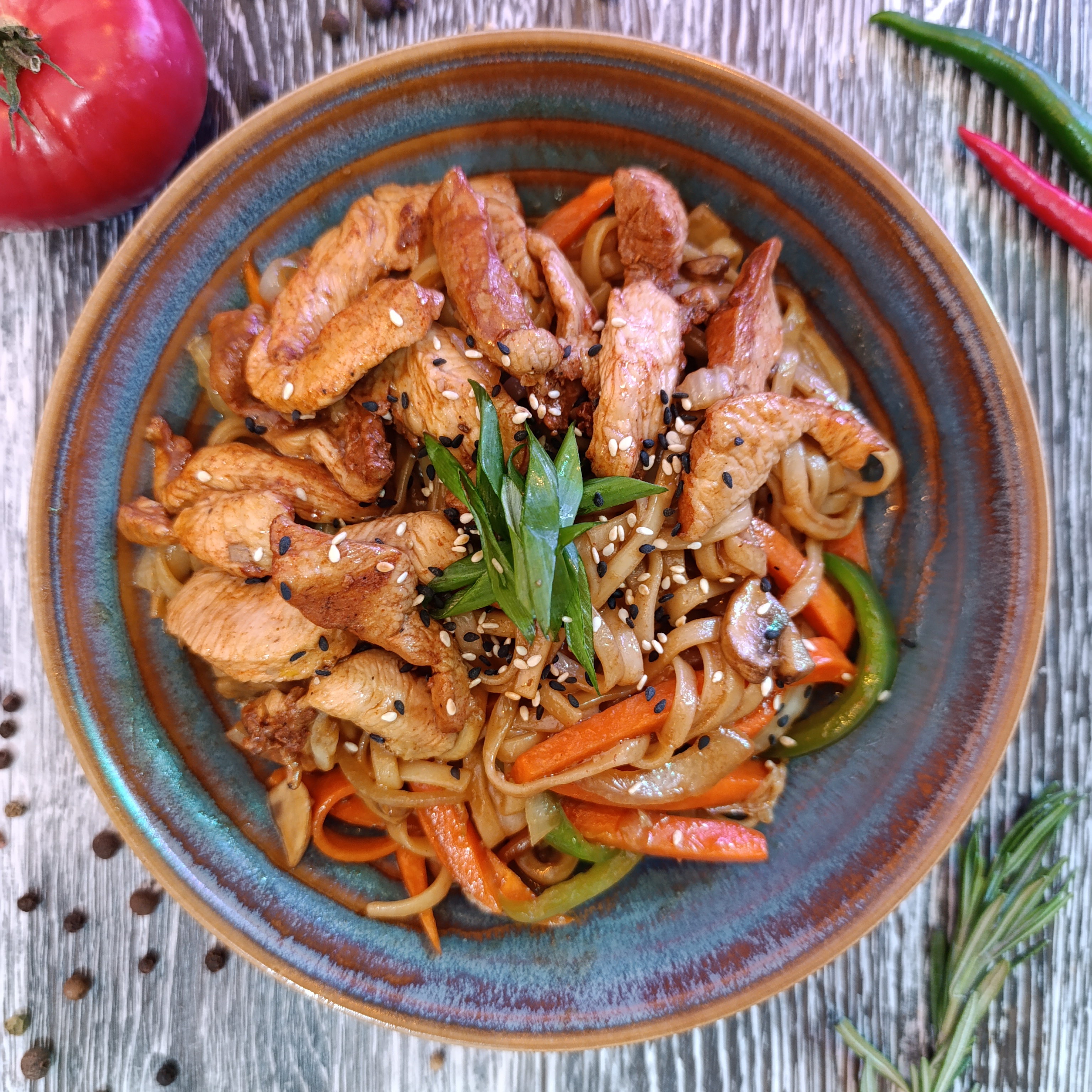 Удон с говядиной 