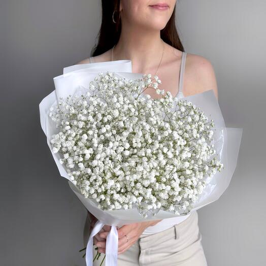 Воздушный букет белая гипсофила