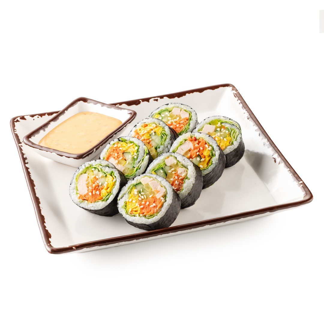 Корейский ролл кимпаб с курицей