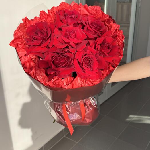 Монобукет красных роз Эквадор