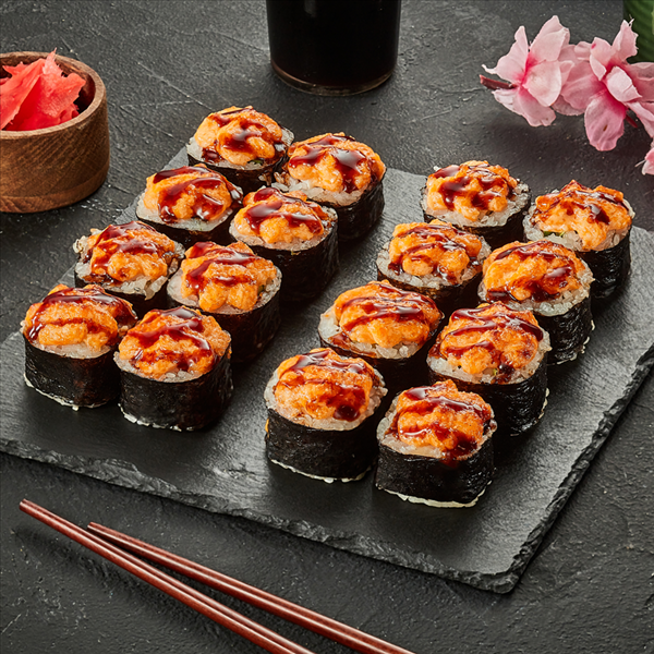 Сет 2 запеченных ролла (Соус-1. Имбирь-1. Васаби-1.)