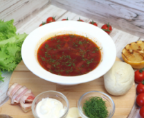 Борщ с пампушками