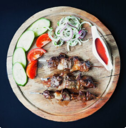 Шашлык из говяжьей печени