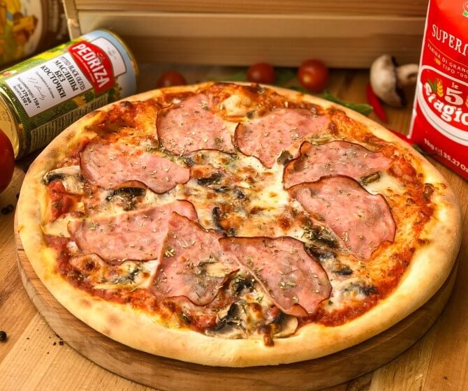 Пицца ветчина-грибы