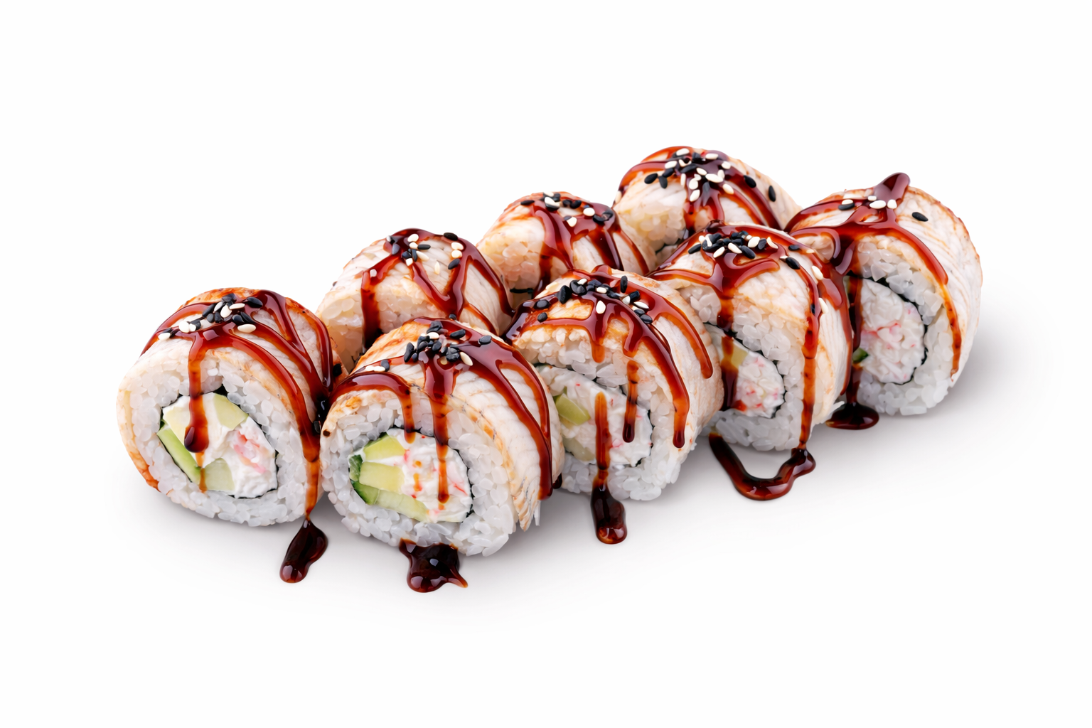 Дракон с угрем и крабом 8 шт