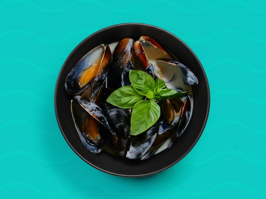 Мидии в сливочном соусе