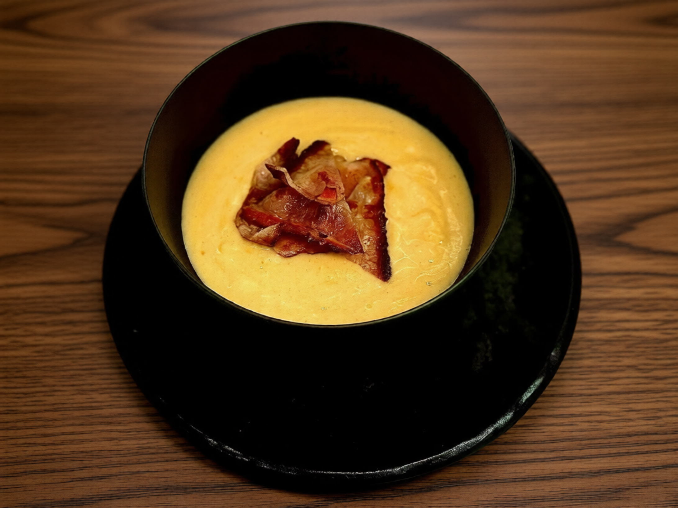 Сырный крем суп с беконом