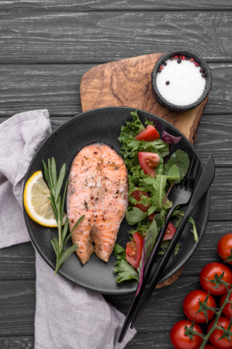 Стейк из лосося гриль