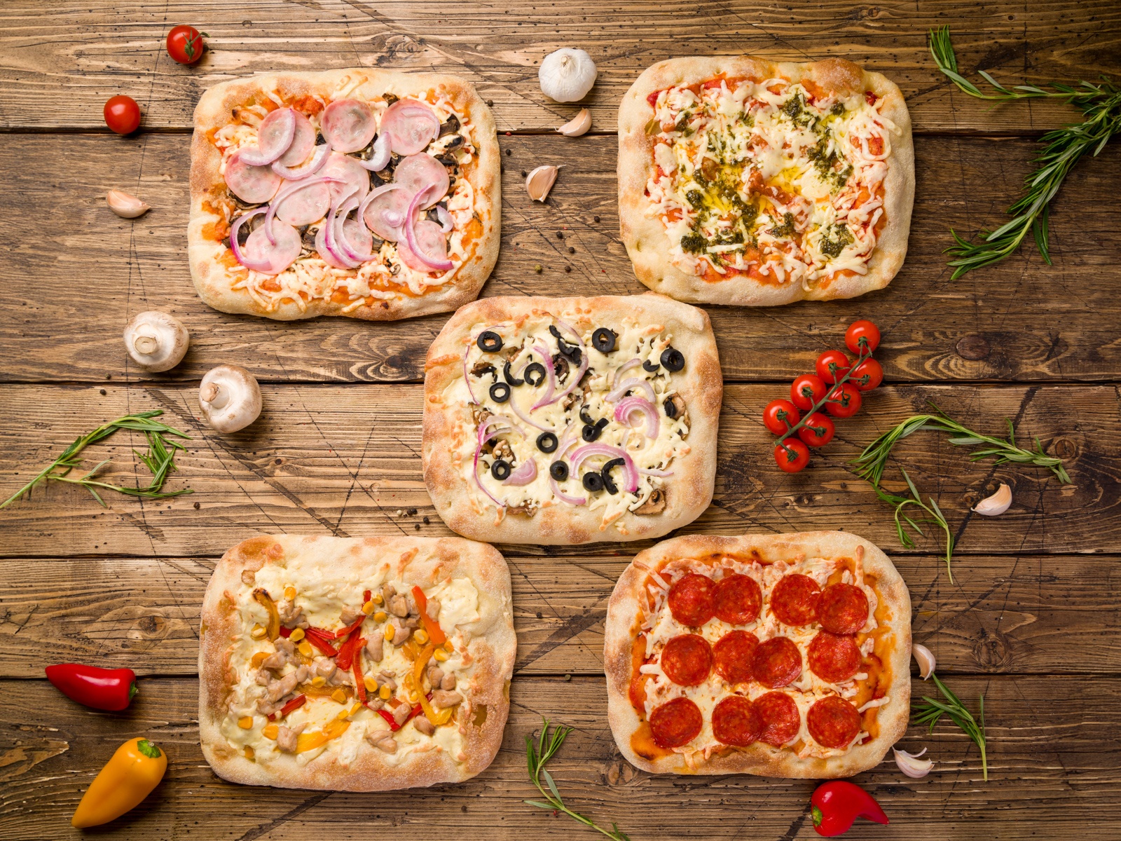 Сет Римские пиццы Обед 5 пицц