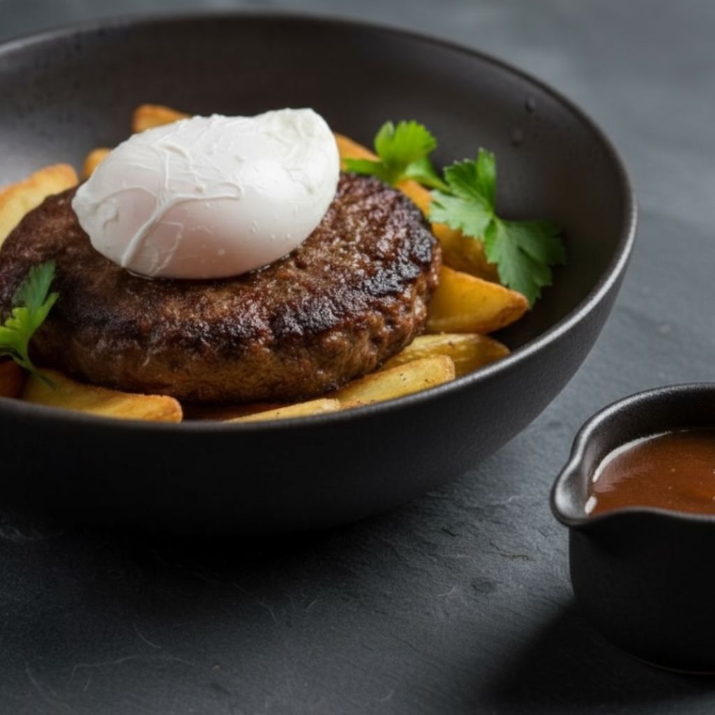 БИФШТЕКС ГОВЯЖИЙ с КАРТОФЕЛЕМ ПО-ДЕРЕВЕНСКИ