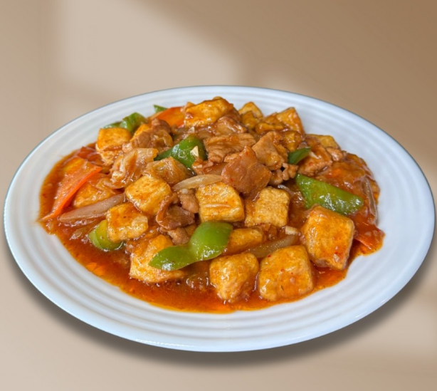 Тофу со свининой и капустой Кимчи