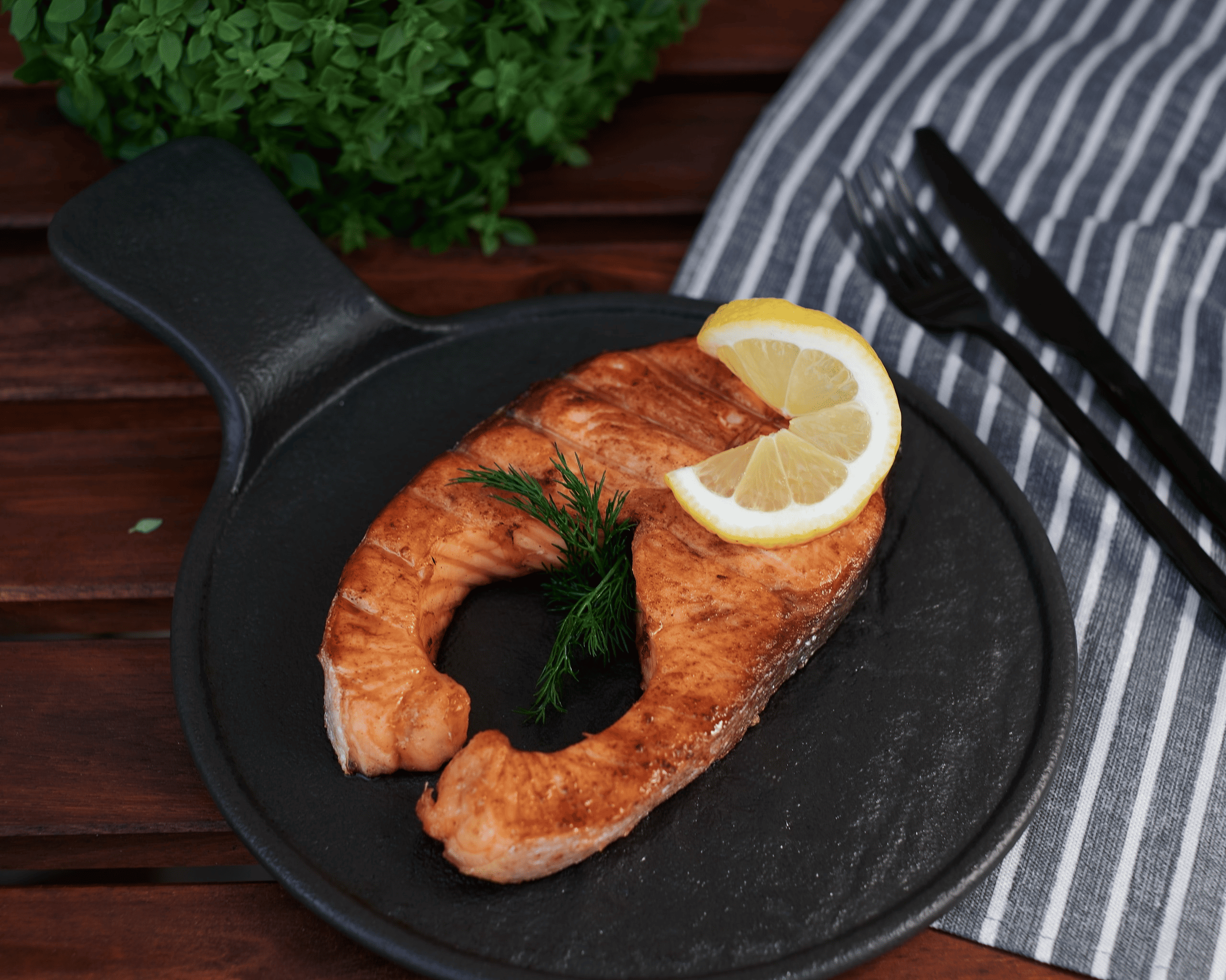 Семга на углях