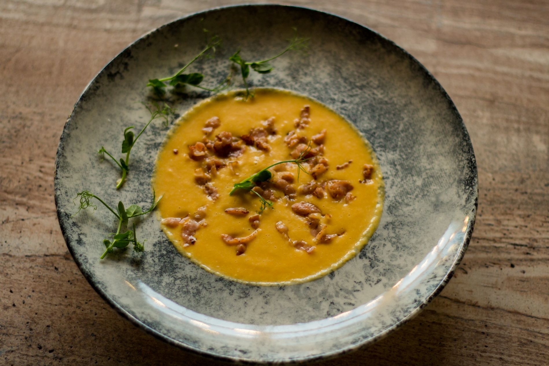 Тыквеный крем суп с беконом