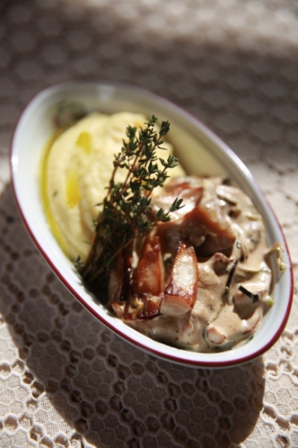 Картофельное пюре с жюльеном