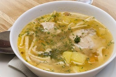 Лапша деревенская с курицей и грибами