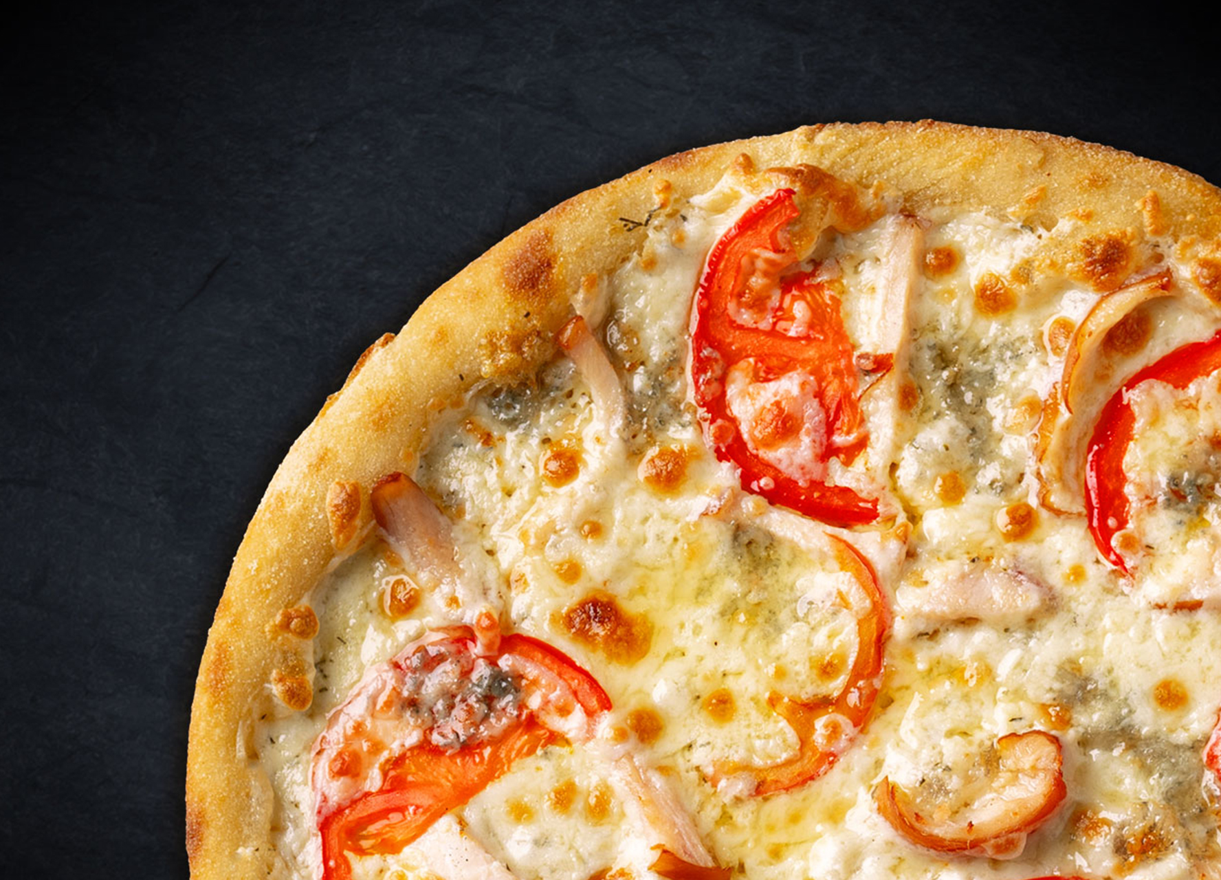 Сырная с цыплёнком 25 см (тонкое тесто)