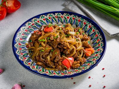 Мясо по-уйгурски с луком