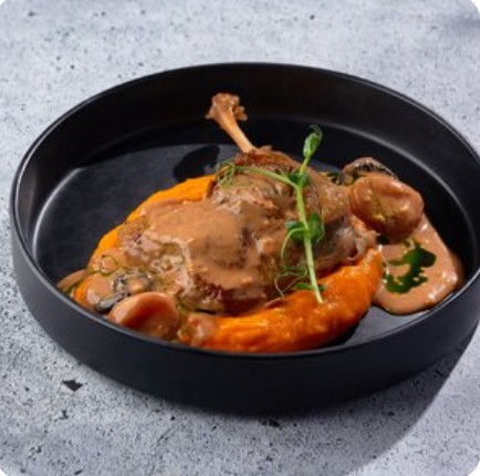 Утиная ножка с тыквенным муссом