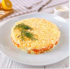 Салат Мимоза с сёмгой