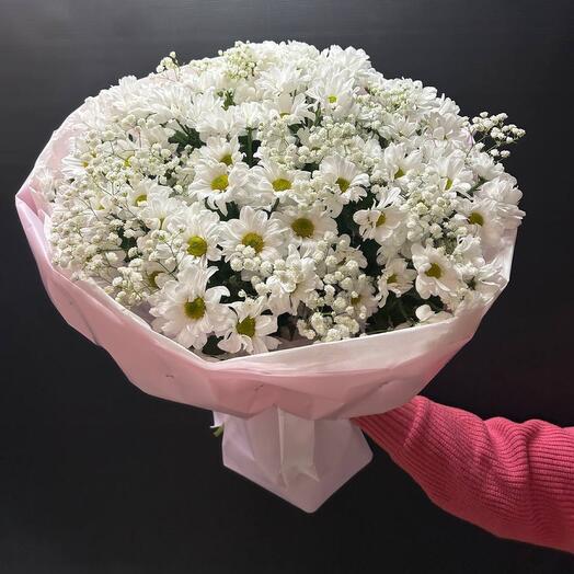 Букет из хризантем «Сахарная вата»