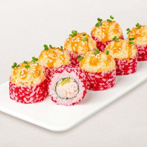 Шеф ролл с креветкой запеченный ролл