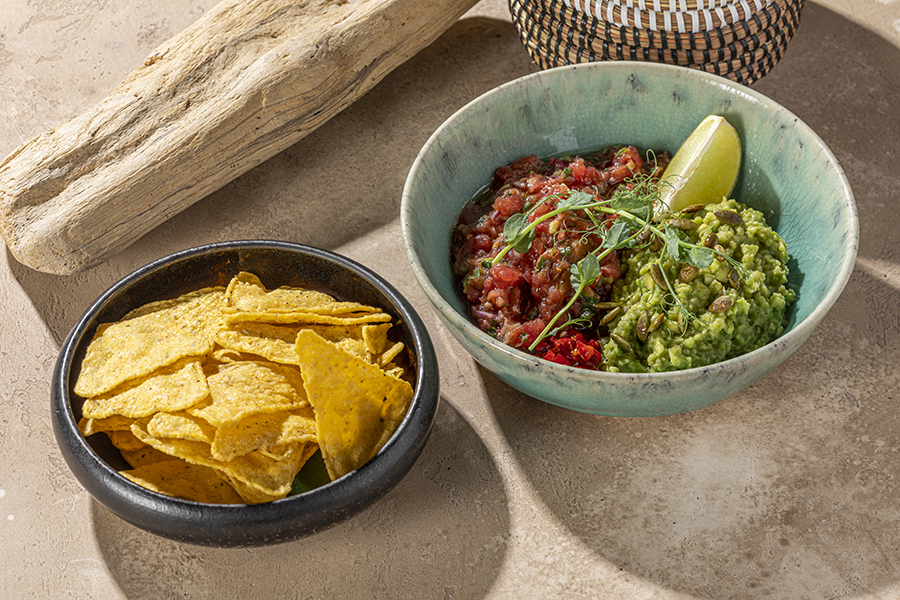 Гуакамоле и красная сальса