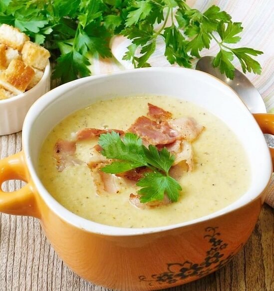Крем - суп с копченой грудкой