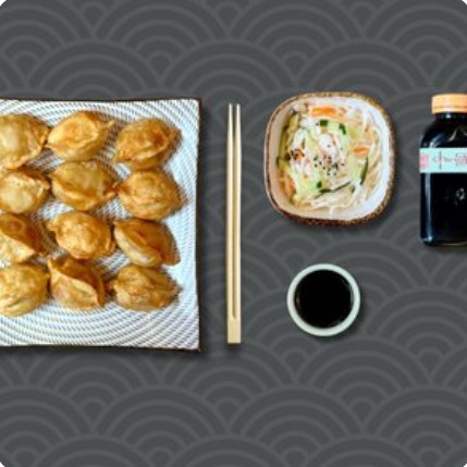 Комбо1 Жар.китайск.пельмени+салат+компот