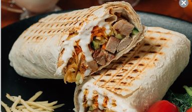 Мини шаурма со свининой с сыром 