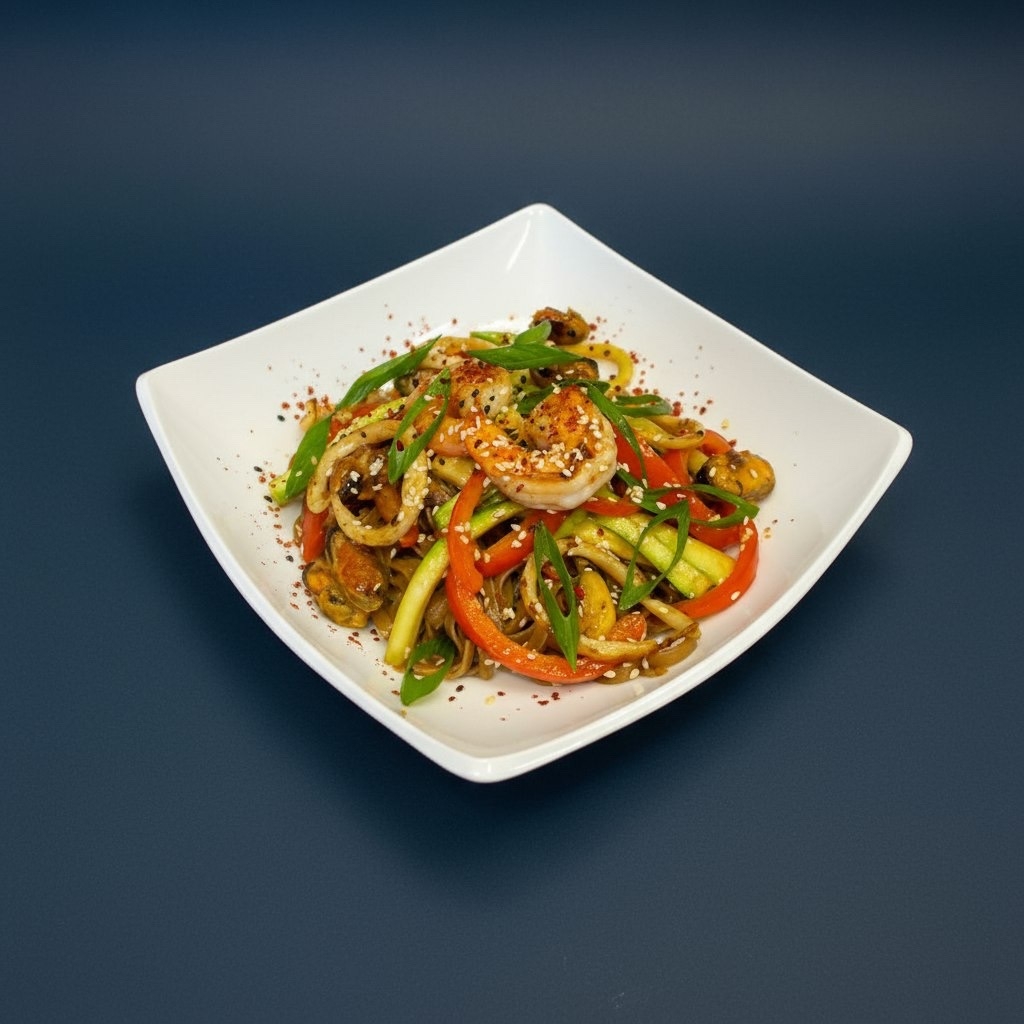 Соба с морепродуктами