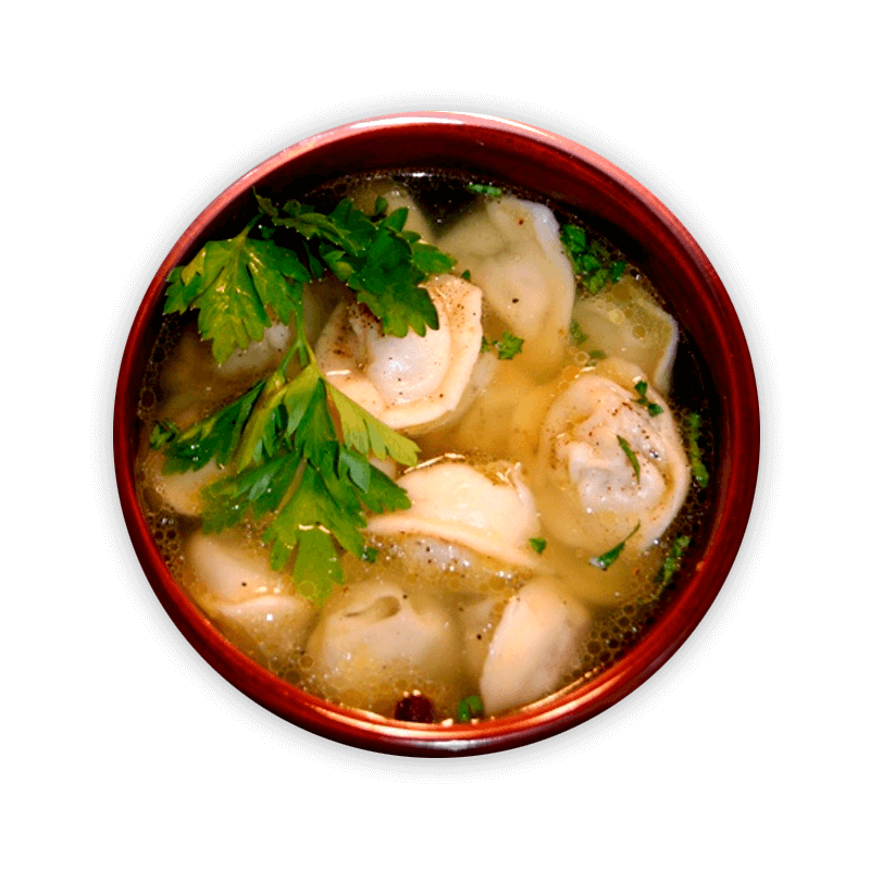 Пельмени в мясном бульоне