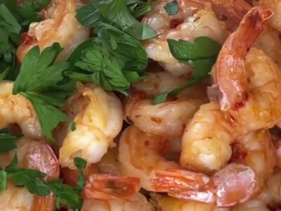 Креветки салатные очищенные, жареные