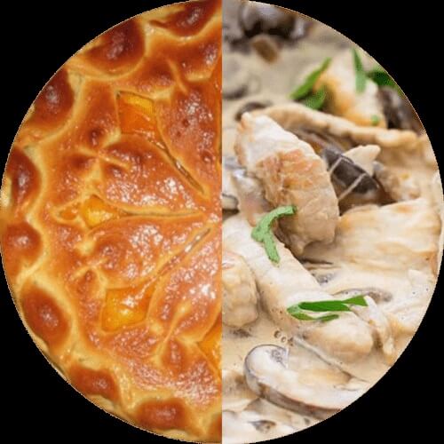 Пирог с курочкой и грибами 500гр