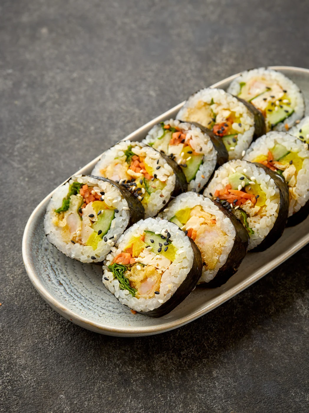 Кимпаб с криспи креветкой