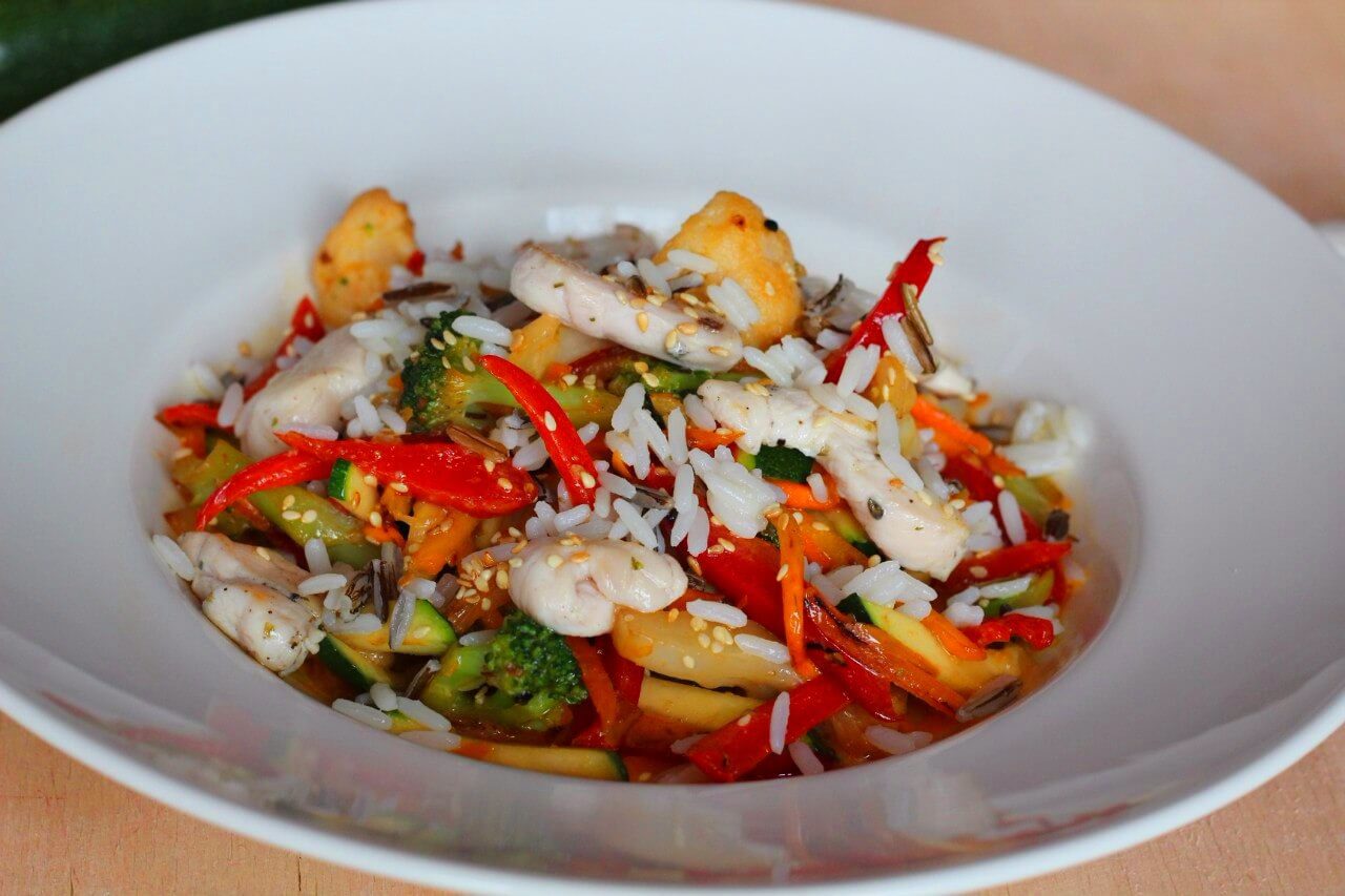 WOK КУРИЦА, ОВОЩИ, РИС