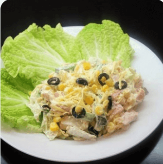 Салат с ветчиной и сыром