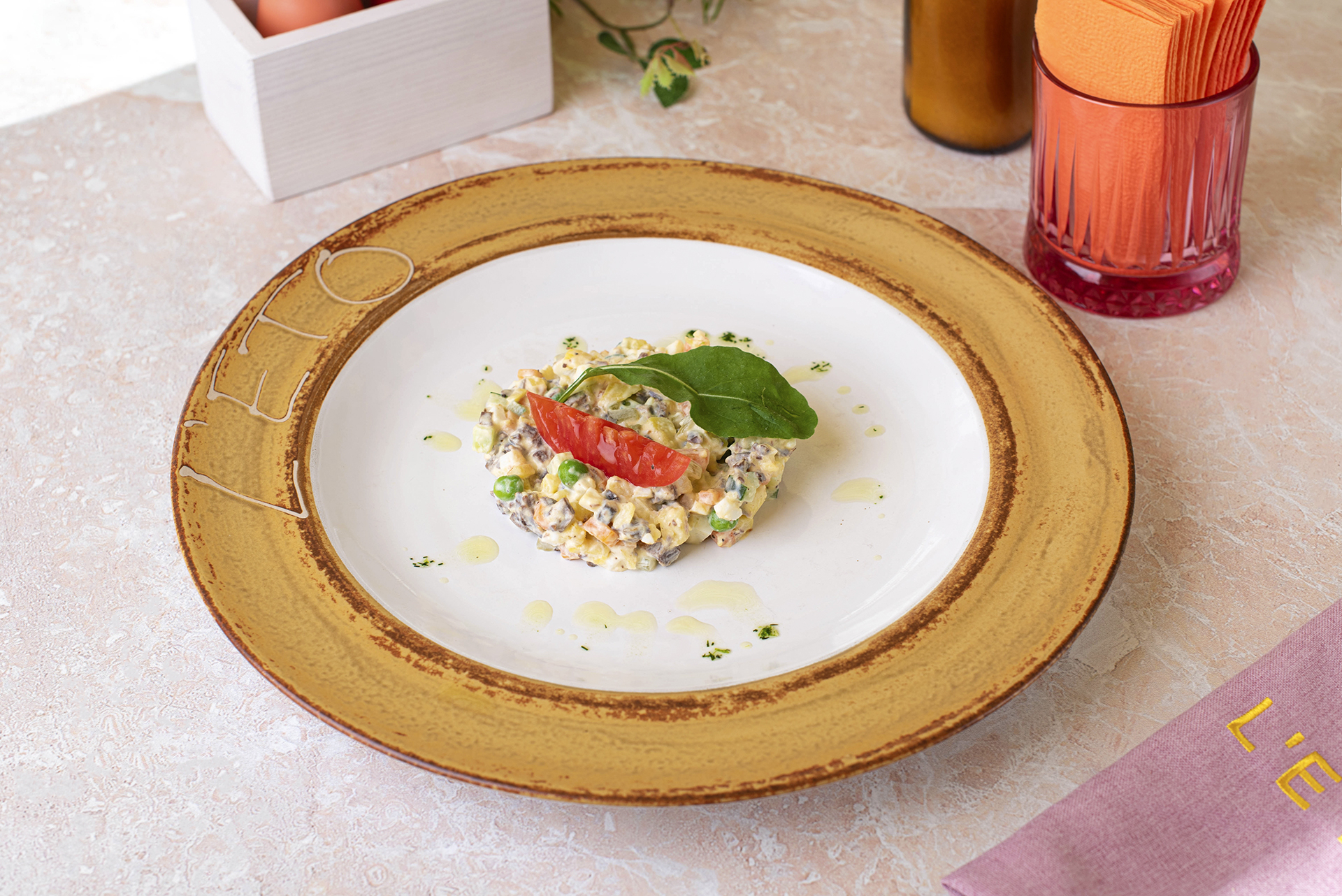 Оливье с телятиной