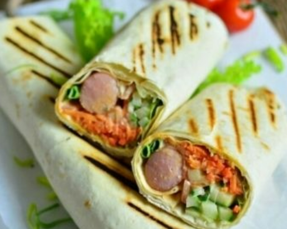 Шаурма maxi сосисками (без сыра и капуст