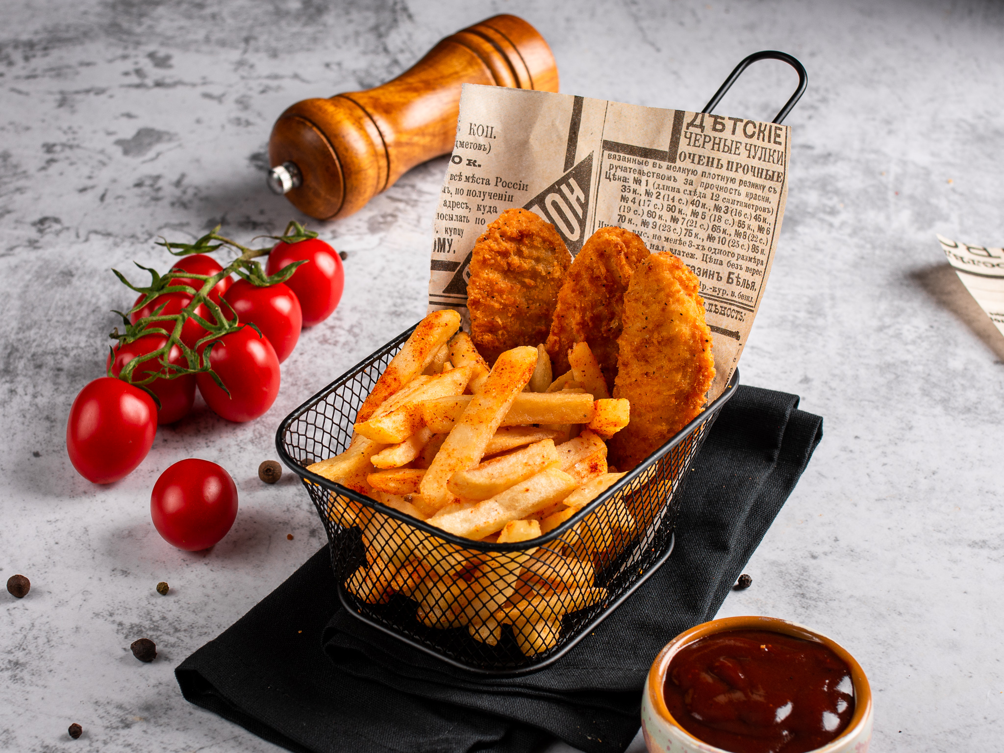 Картошка фри со стрипсами (3 шт)