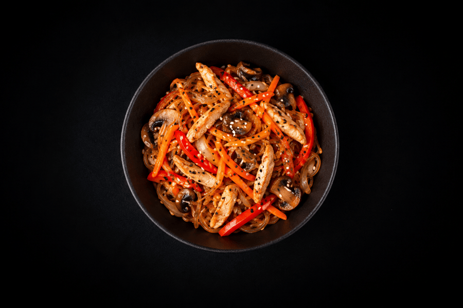 Стеклянная лапша с курицей