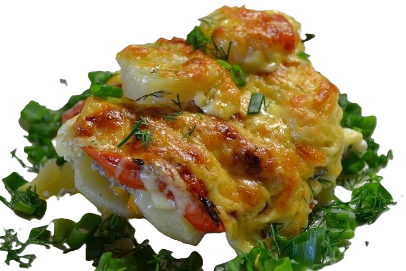 Филе минтая под овощами