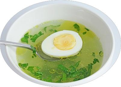 Бульон куриный с яйцом