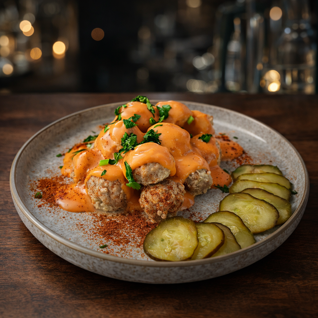 Фрикадельки мясные в ароматном томатном соусе