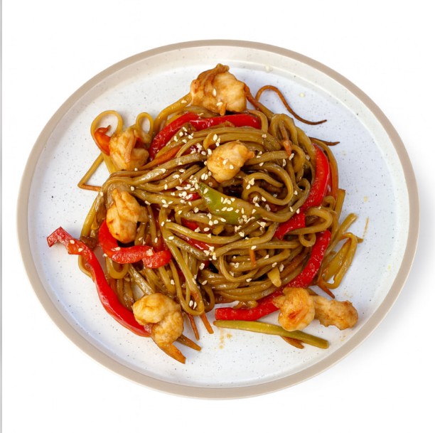 Вок с креветками