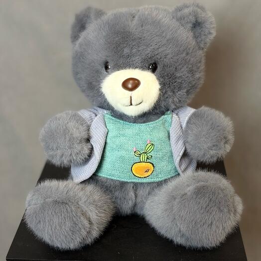 Мягкая игрушка серый мишка в пиджаке